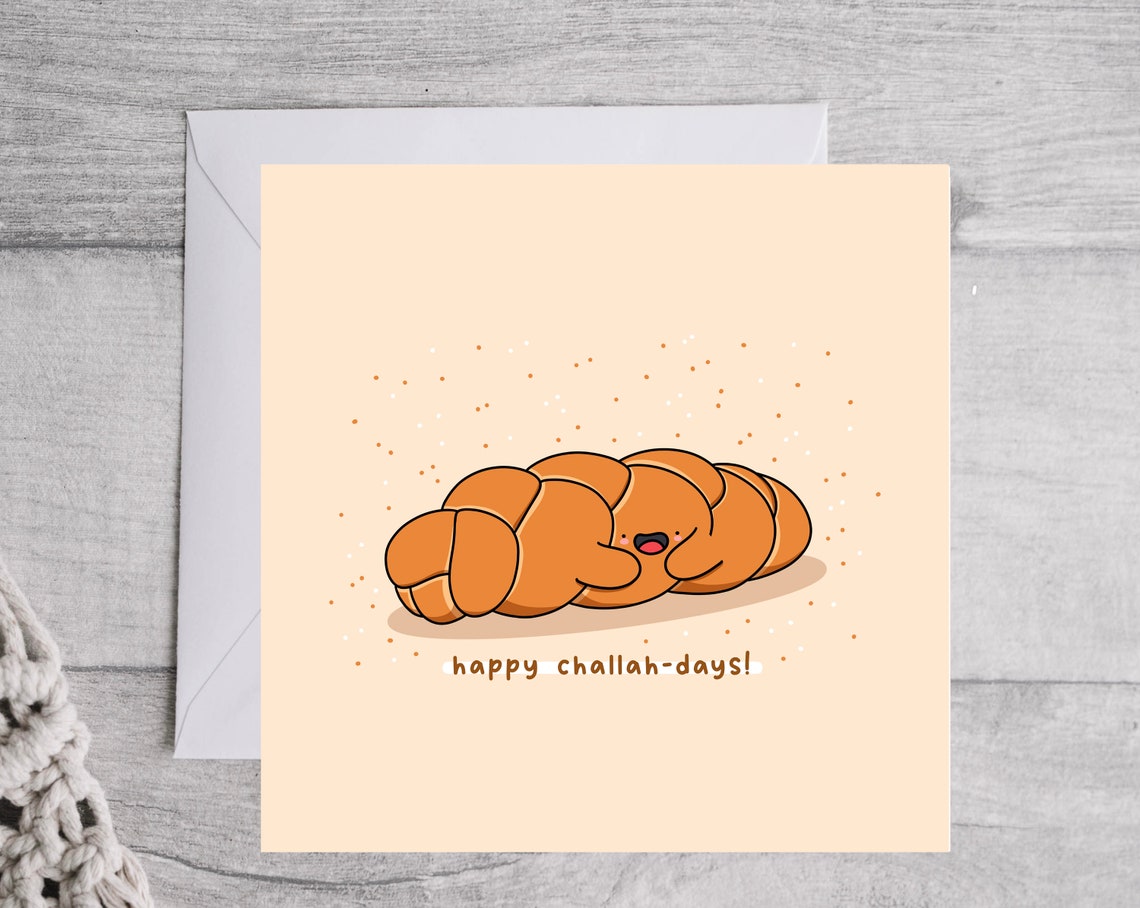 Kawaii Challah Bread Hanukkah Pun Poster with Happy Challah Days - Image 4