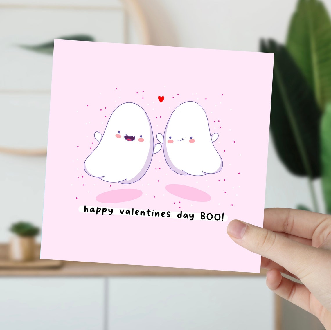 Cute Ghost Pair Happy Valentines Day BOO Pun Kawaii Wall Art - Image 6