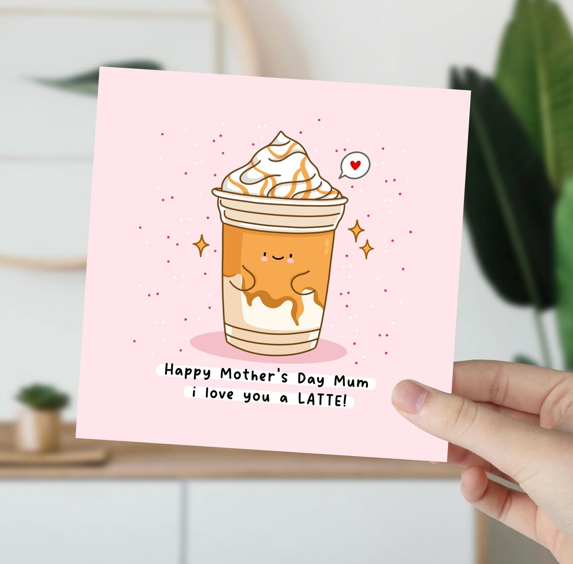 Kawaii Happy Mothers Day Mum I Love You a LATTE Pun Art Print - Image 6
