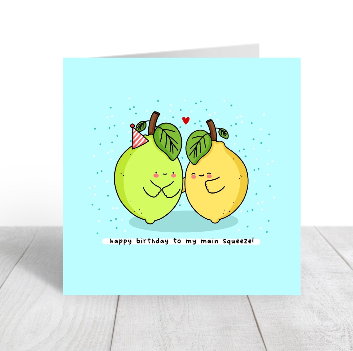 Kawaii Lemon Lime Birthday Pun Poster Main Squeeze Party Hat - Image 4