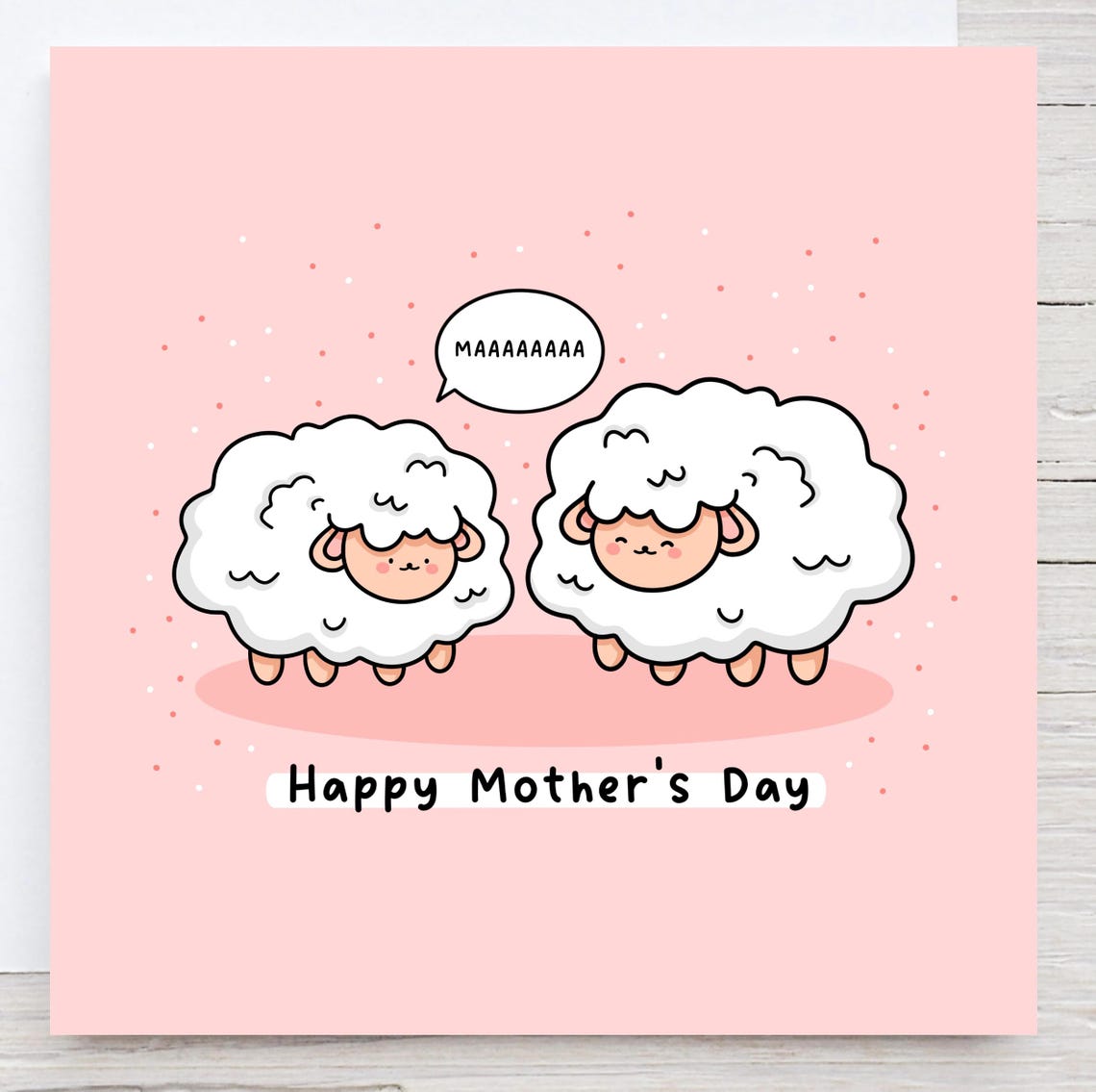 Kawaii MAAAAAAAA Happy Mothers Day Fluffy Sheep Pun Art Print