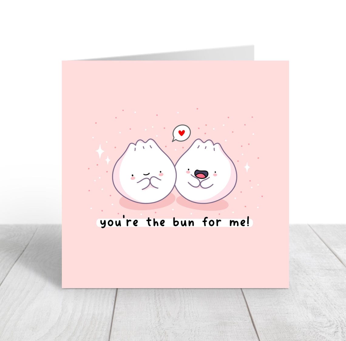 Kawaii You Are the Bun for Me Bao Dumpling Pun Love Art Print - Image 3