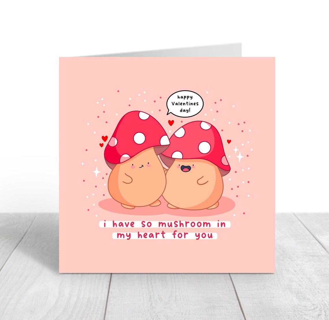 Cute Mushroom Duo So Mushroom In My Heart For You Pun Wall Art - Image 3