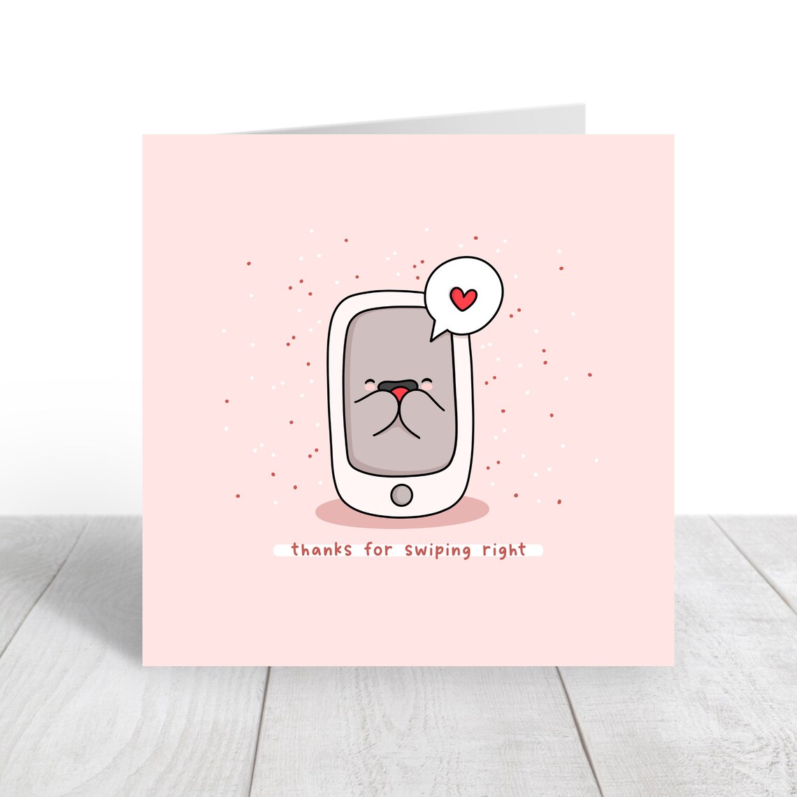 Kawaii Phone Thanks For Swiping Right Sweet Love Pun Art Print - Image 2