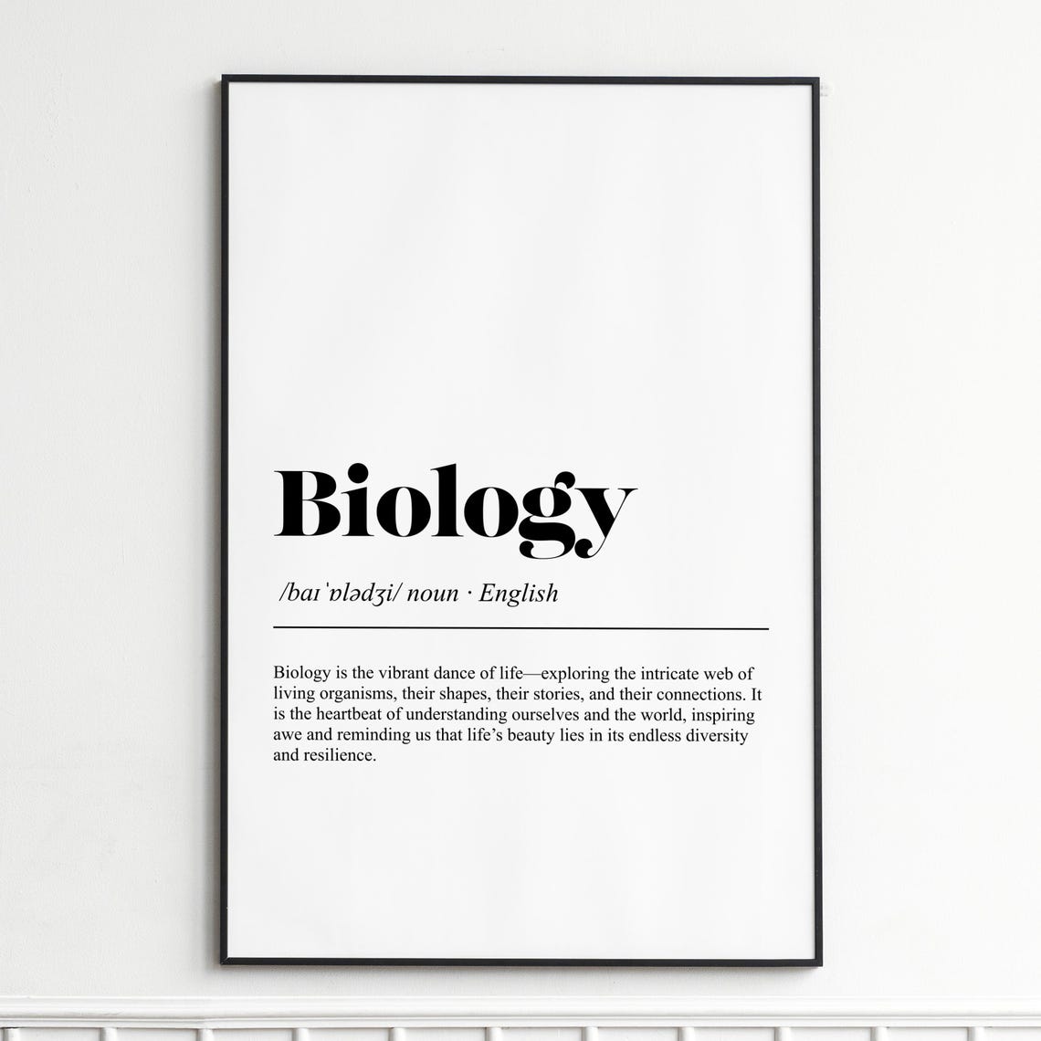 Biology Science Dictionary Definition Educational Typography Poster