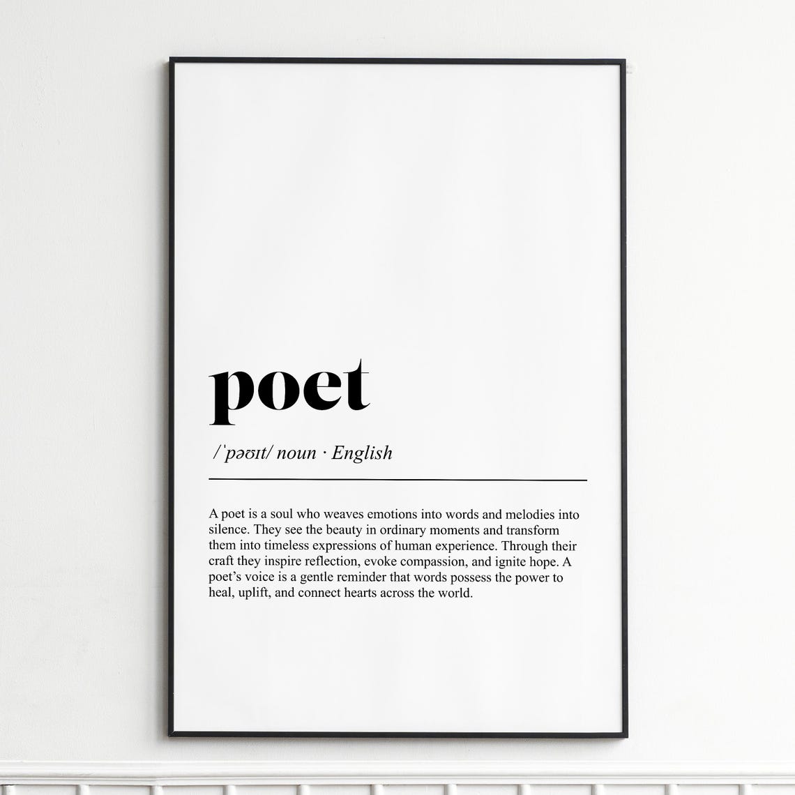 Poet Elegant Minimalist Dictionary Definition Typography Poster