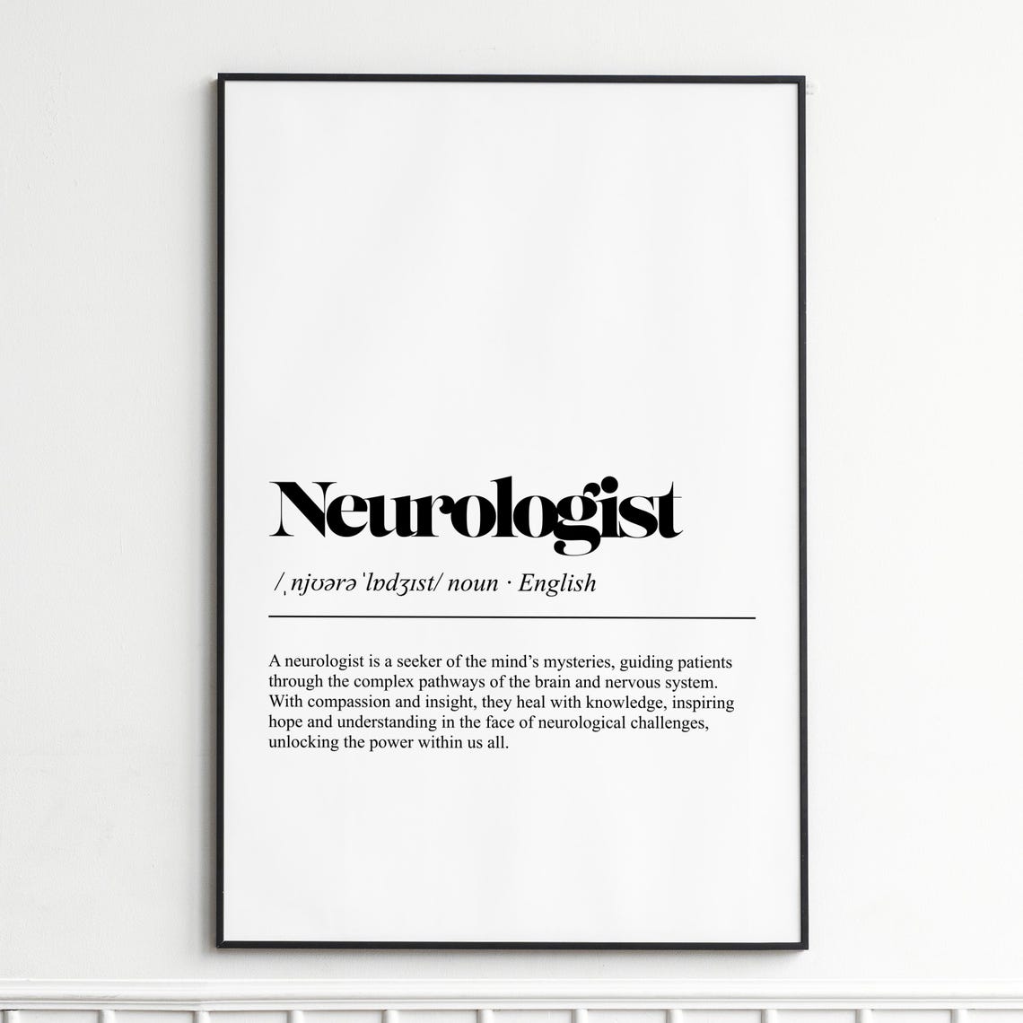 Neurologist Definition Inspirational Typography Black Serif Poster