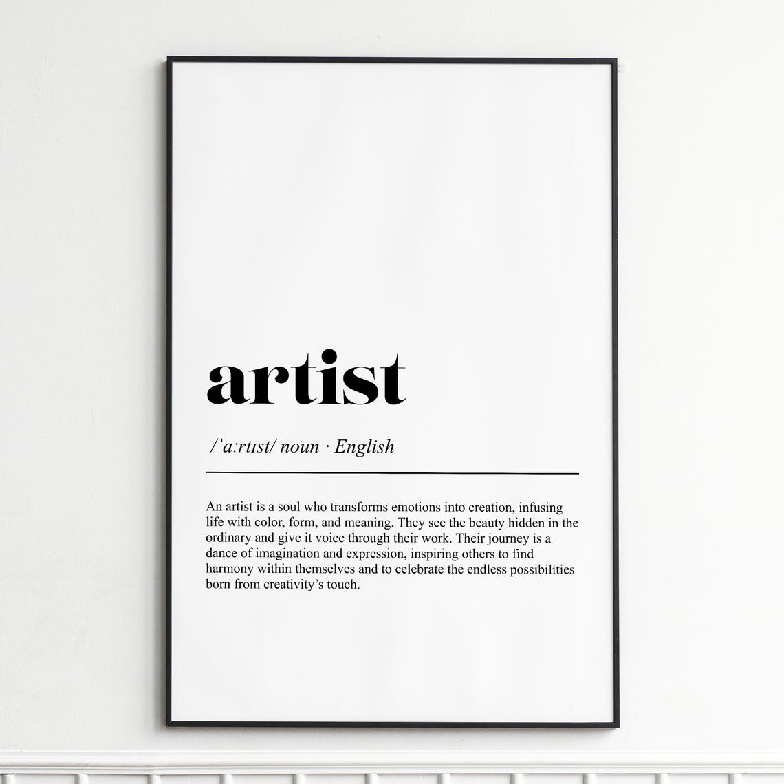 Artist Transforms Emotion Dictionary Definition Typography Poster