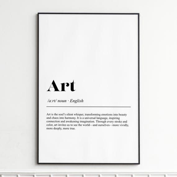 Art Print Inspirational Word Definition Wall Modern Minimalist Decor Stylish Office Or Living Room Poster