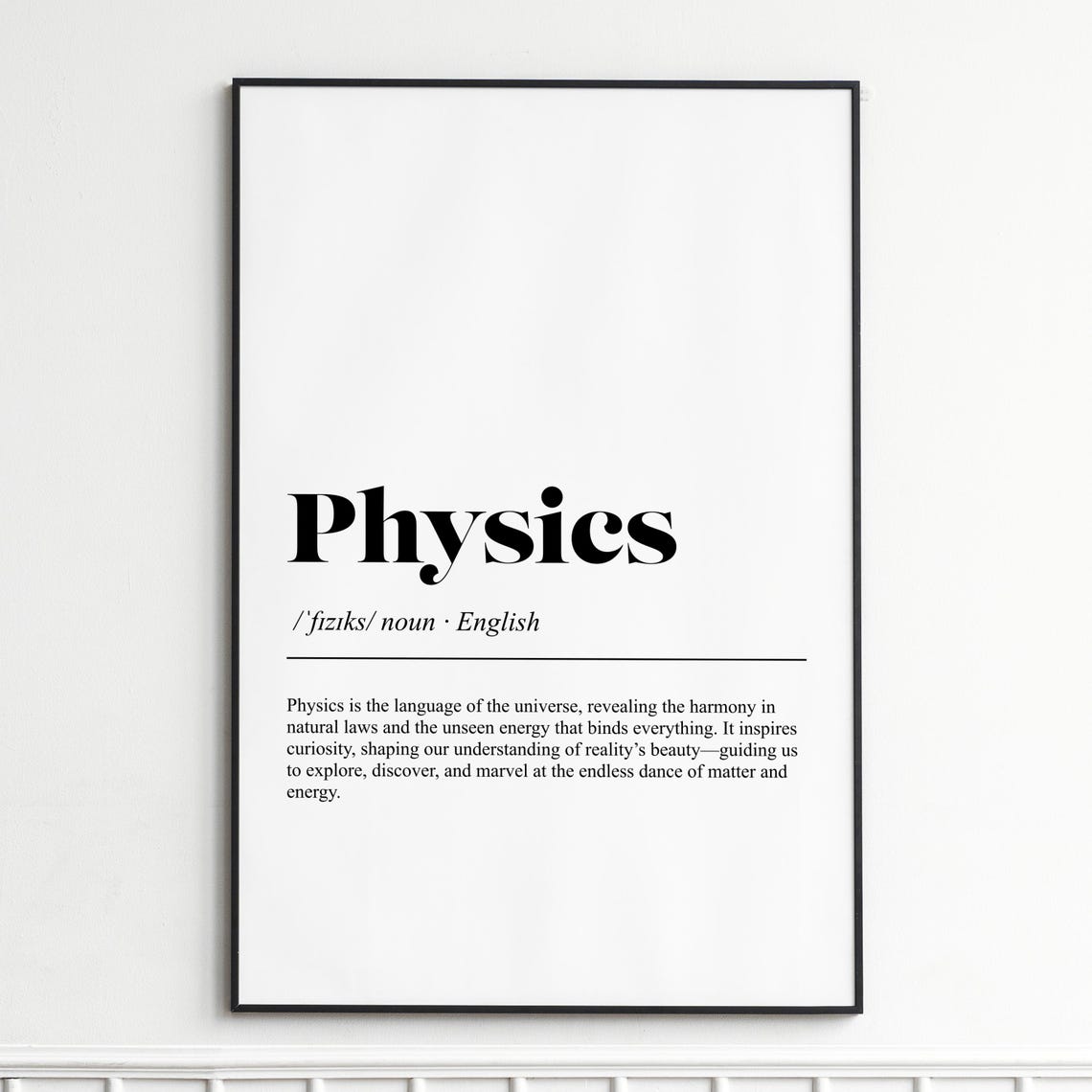 Physics Definition Universe Science Word Art Typography Poster