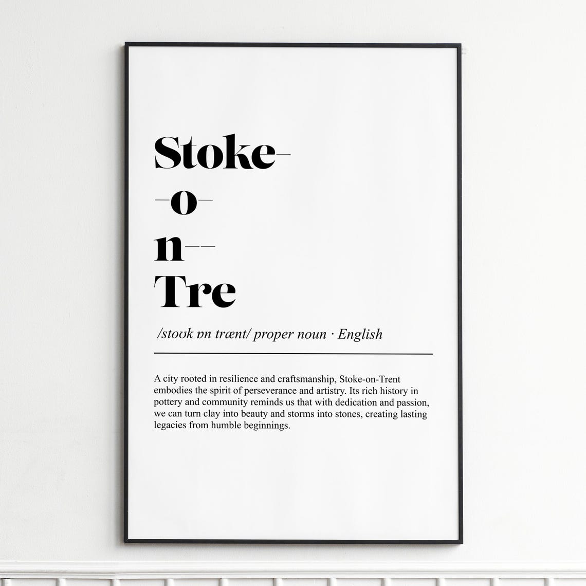 Stoke on Trent Pottery City Word Definition Dictionary Poster