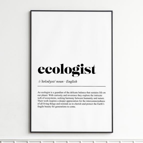 Ecologist Definition Print Inspirational Dictionary Wall Art Modern Typography Poster Home Decor