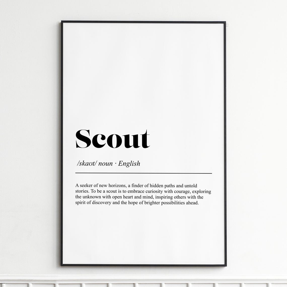 Scout Adventure Discovery Definition Typography Dictionary Poster