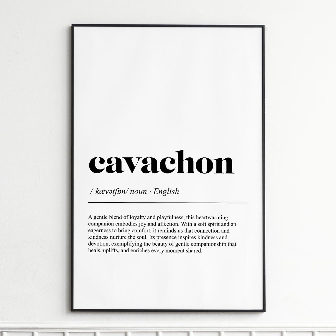 Cavachon Definition Cute Dog Breed Typography Dictionary Poster