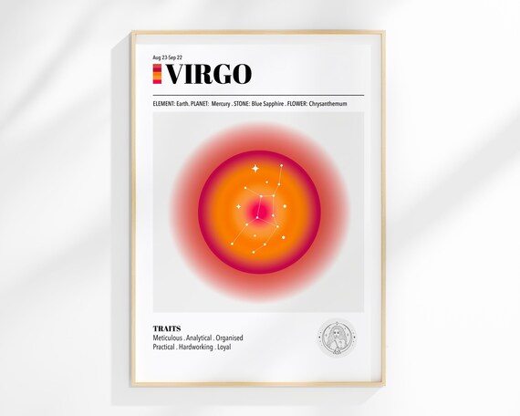 Zodiac Print Virgo Star Sign Astrology Constellation Maps And Lunar Phases Posters