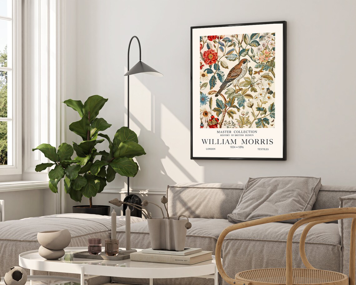 William Morris Falcon Vintage Textile Art Print