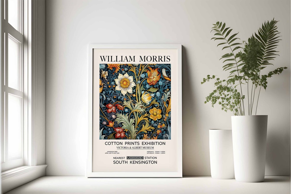 William Morris Print Floral Symphony Vintage Botanical Art