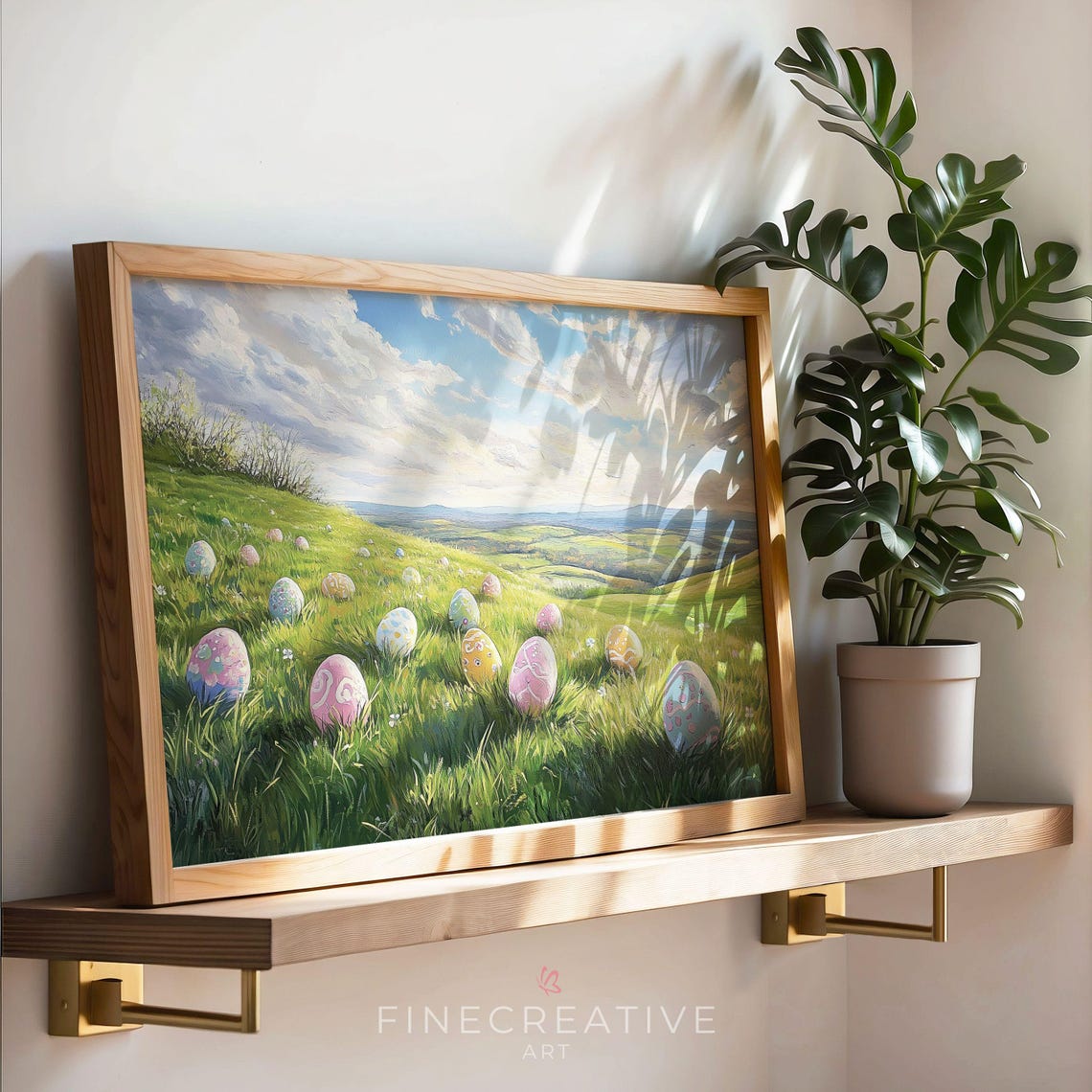 Easter Eggs Scattered On Rolling Green Spring Hillside Print - Image 3