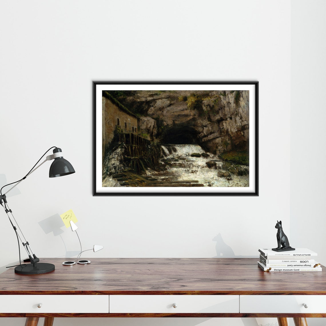 Courbet Source of the Loue 1864 Rocky Grotto Waterfall Print - Image 4