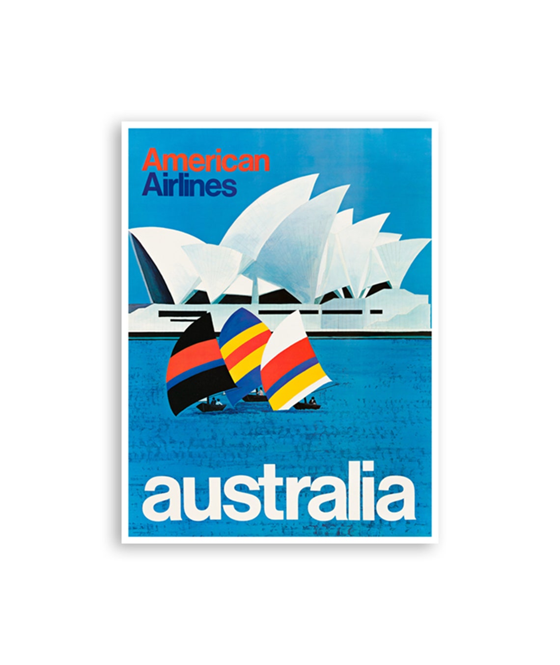 American Airlines Australia Sydney Opera House Harbor Sails Poster