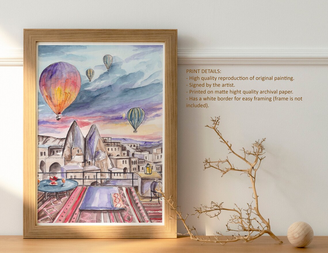 Cappadocia Travel Poster, Hot Air Balloon Landscape - Image 4
