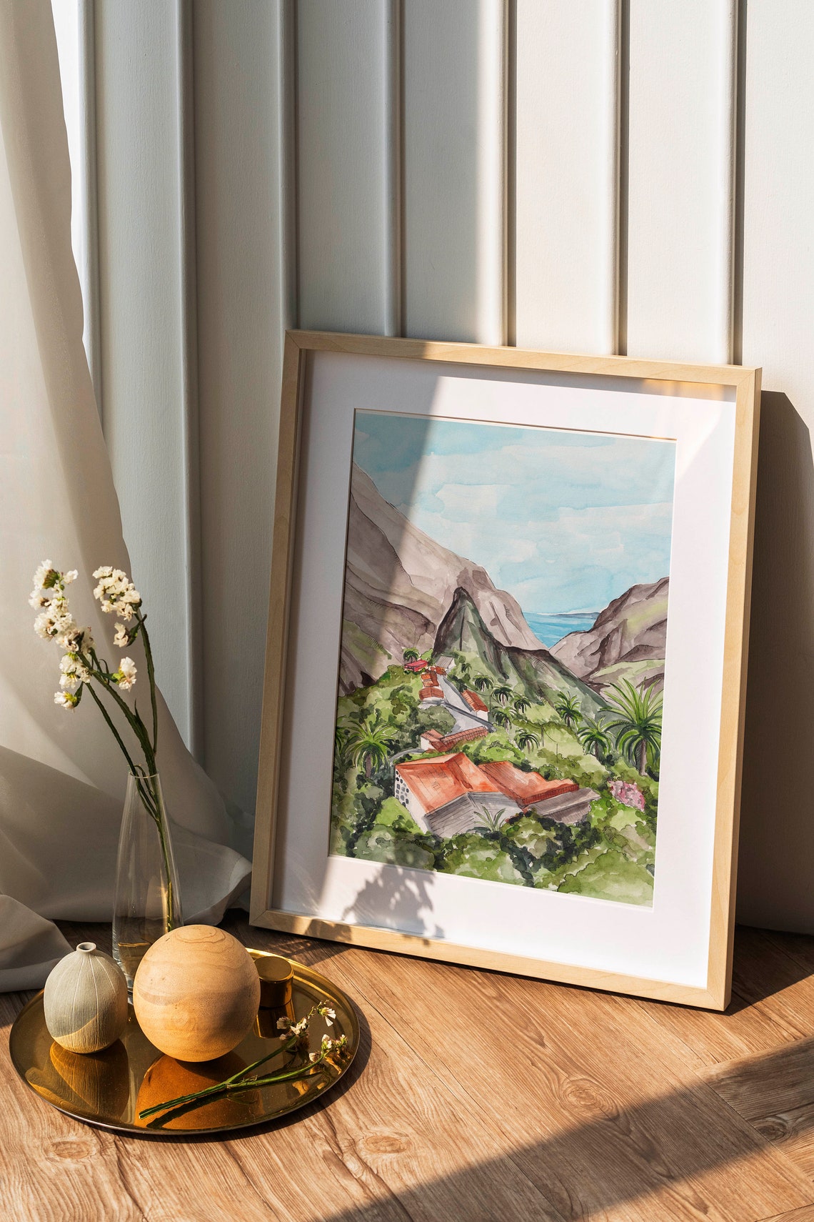 Masca Tenerife Canary Islands Mountain Gorge Village Palms View Poster - Image 2