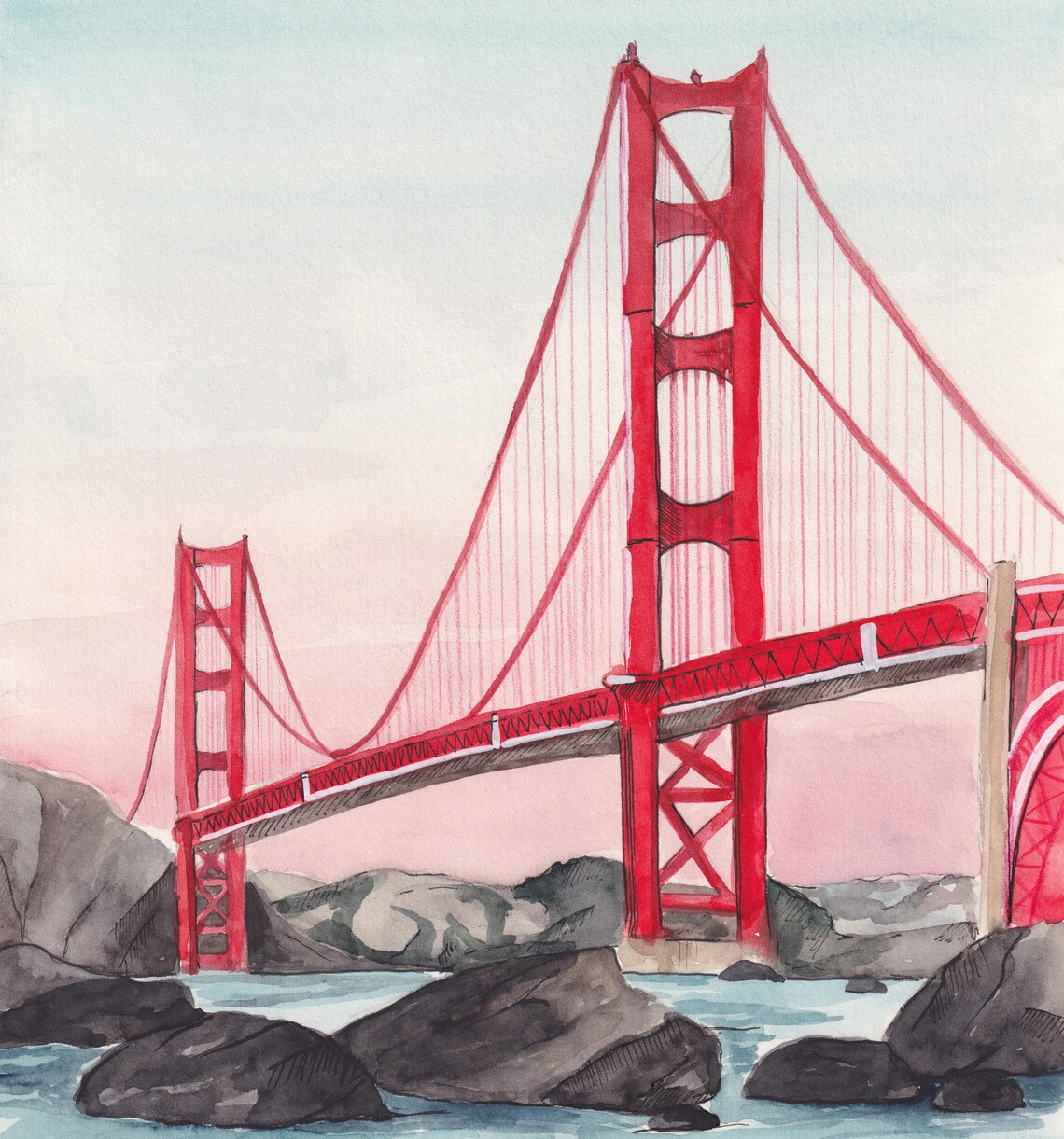 San Francisco Golden Gate Bridge, California Travel Poster - Image 2