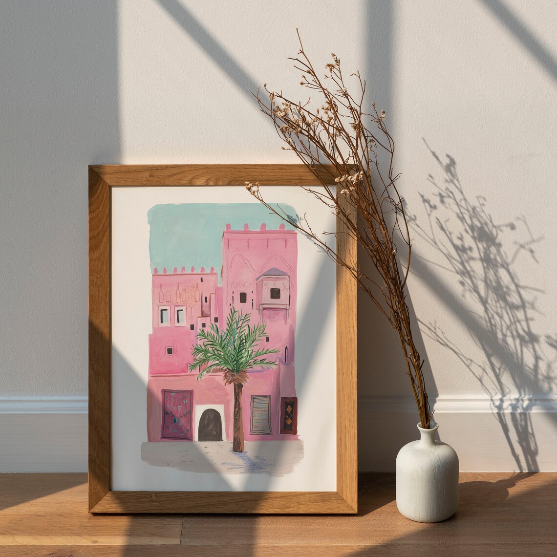 Marrakech Morocco Travel Poster, Moroccan Mosque Art - Image 3