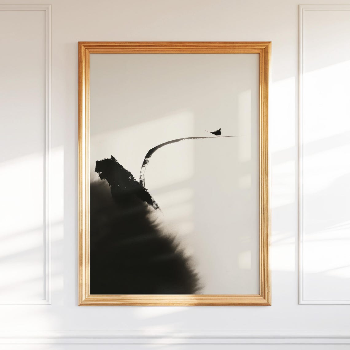Zen Style Minimalist Ink Landscape Art Wall Pictures Abstract Mountain Modern Folk Nature Gift Room Decor