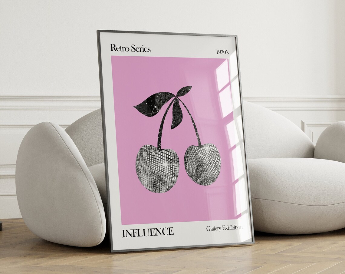 Disco Cherries Vintage Preppy Art Print