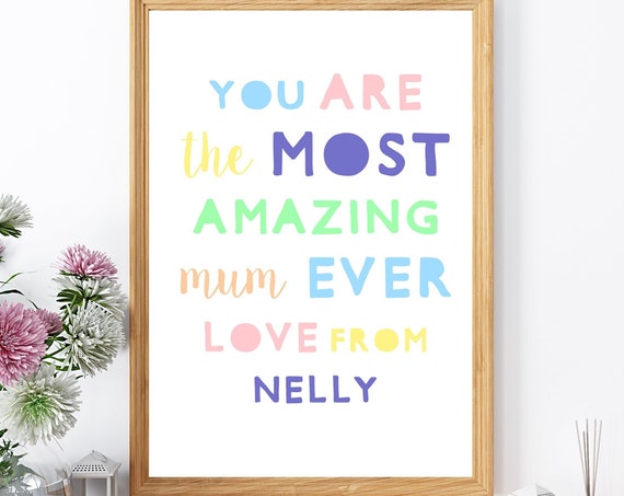 Personalised Mum Gift Mothers Day Birthday Best Ever For Print Mother Daughter 232