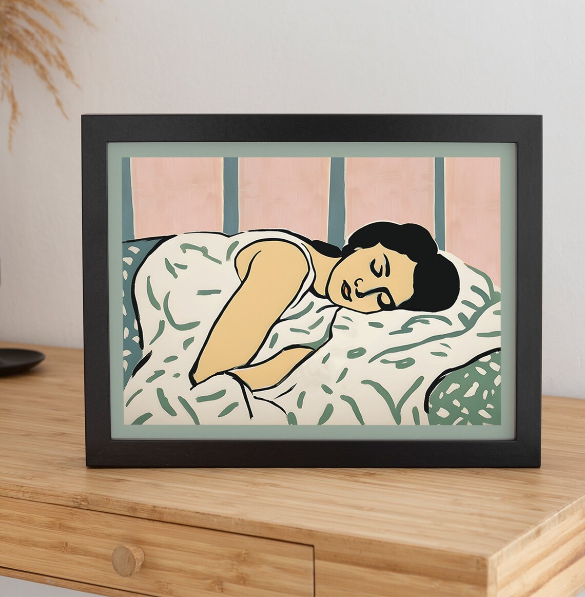 Sleeping Woman Impressionism Pastel Colors Art Print