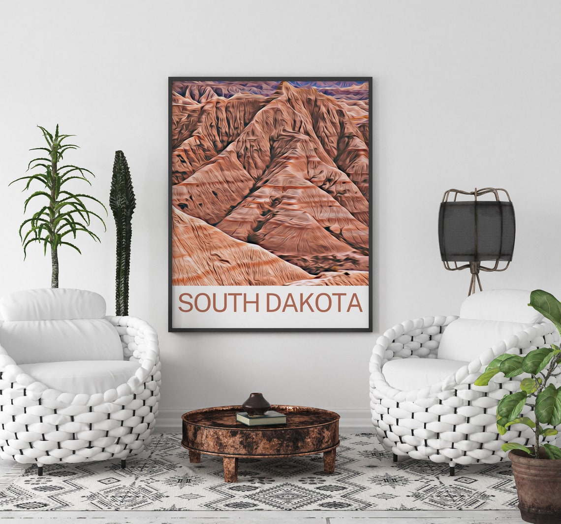 South Dakota Travel Print South Dakota Wall Art South Dakota Art South Dakota Artwork South Dakota Art Print South Dakota Travel - Image 2