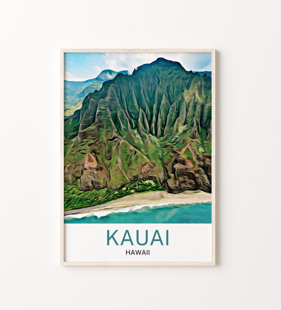 Kauai Travel Print Kauai Wall Art Kauai Poster Kauai Art Print Kauai Wall Decor Kauai Travel Kauai Artwork Kauai Painting Kauai Gift