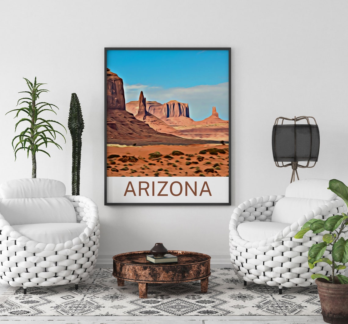 Arizona Travel Print Arizona Art Arizona Wall Art Arizona Poster Arizona Decor Arizona Souvenir Arizona Poster Arizona Gift Travel - Image 3