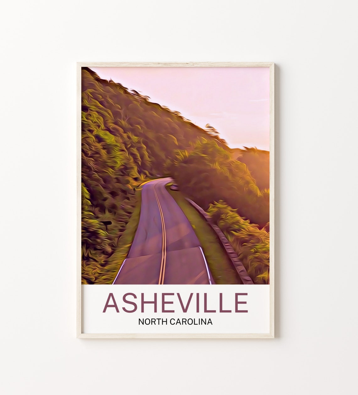 Asheville Travel Print Asheville Wall Art Asheville Poster Asheville Art Print Asheville Wall Decor Asheville Travel