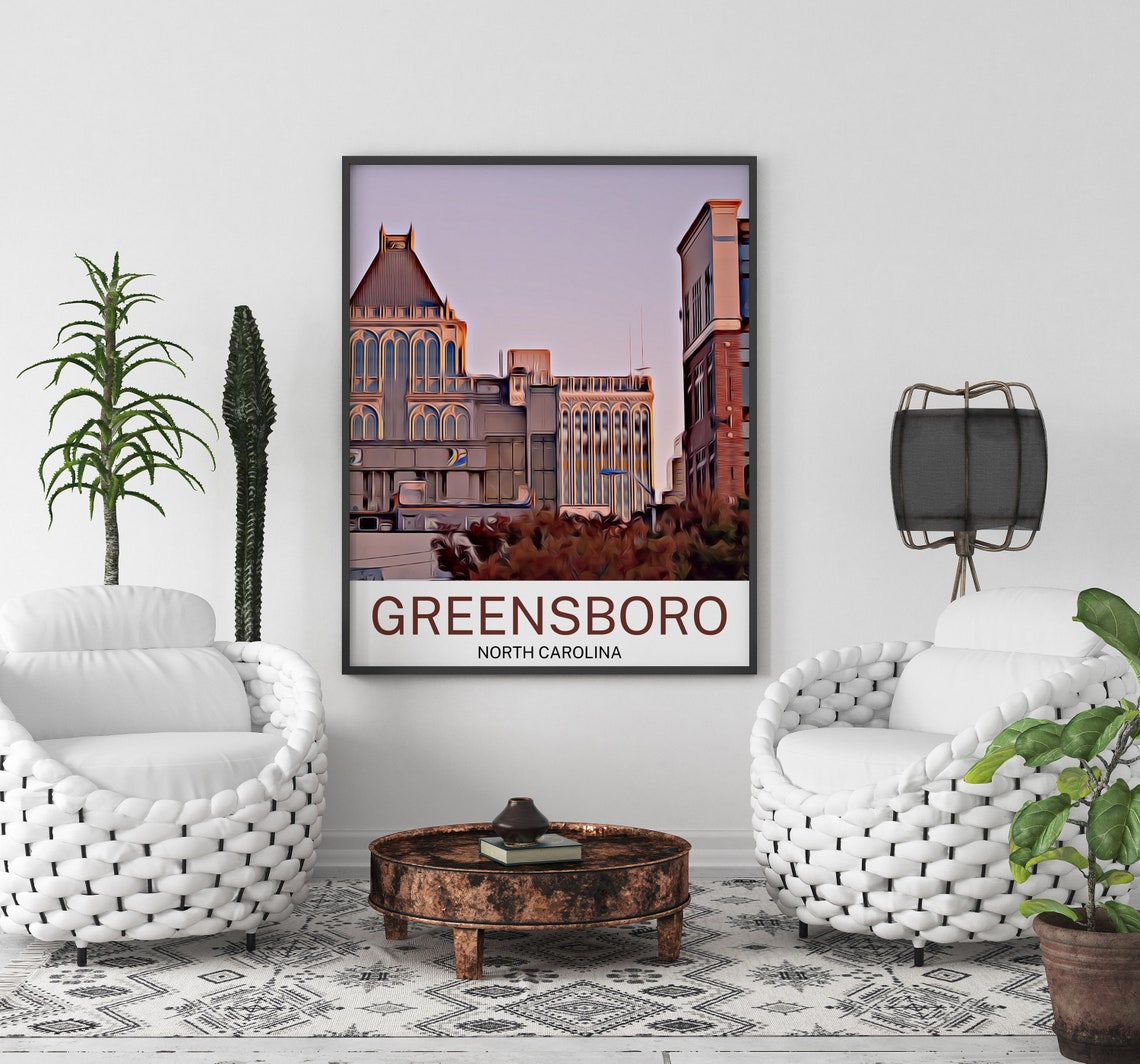 Greensboro Travel Print Greensboro Wall Art Greensboro Poster Greensboro Art Print Greensboro Wall Decor Greensboro Travel - Image 3