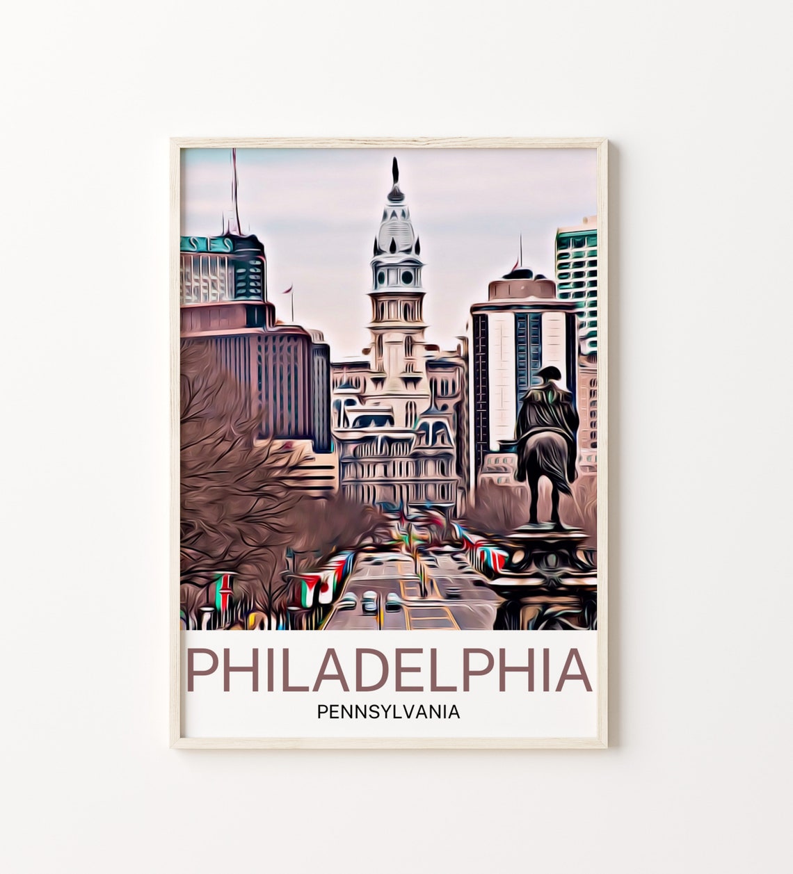 Philadelphia Travel Print Philadelphia Wall Art Philadelphia Art Philadelphia Artwork Philadelphia Art Print Philadelphia Travel Poster