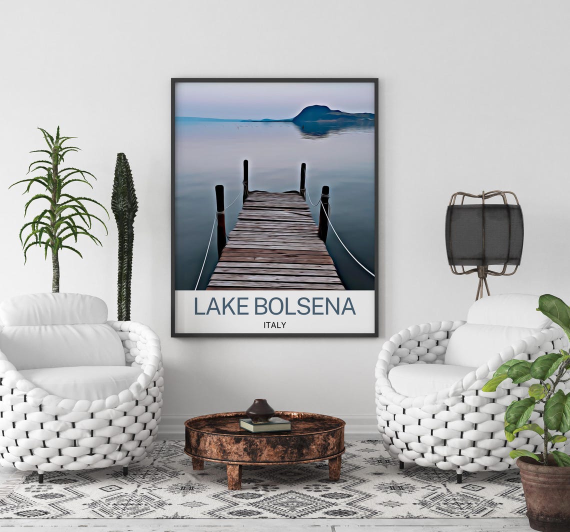 Lake Bolsena Lake Bolsena Print Lake Bolsena Wall Art Lake Bolsena Poster Lake Bolsena Painting Lake Bolsena Lake Bolsena Gift Travel - Image 3