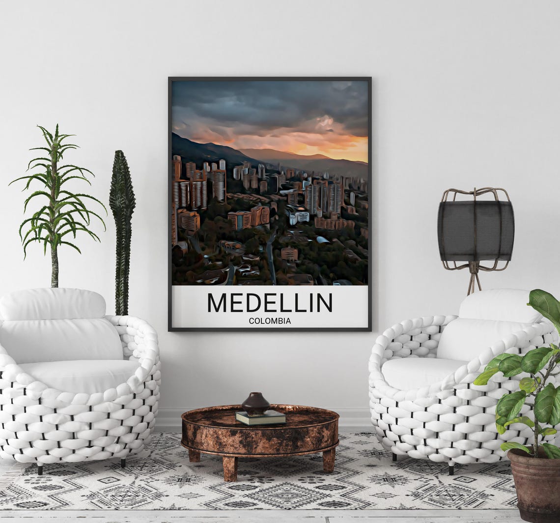 Medellin Medellin Print Medellin Wall Art Medellin Poster Medellin Painting Medellin Medellin Gift Travel Poster Print - Image 3