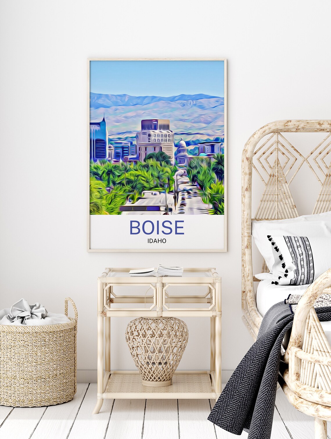 Boise Print Boise Wall Art Boise Poster Boise Art Print Boise Wall Decor Boise Travel Boise Artwork Boise Painting Boise Decor - Image 2