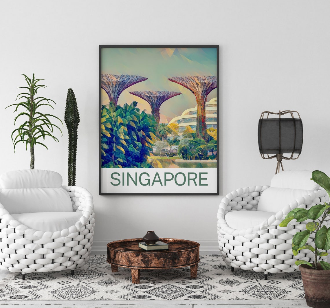 Singapore Travel Print Singapore Wall Art Singapore Art Singapore Artwork Singapore Art Print Singapore Gift Singapore Poster - Image 3