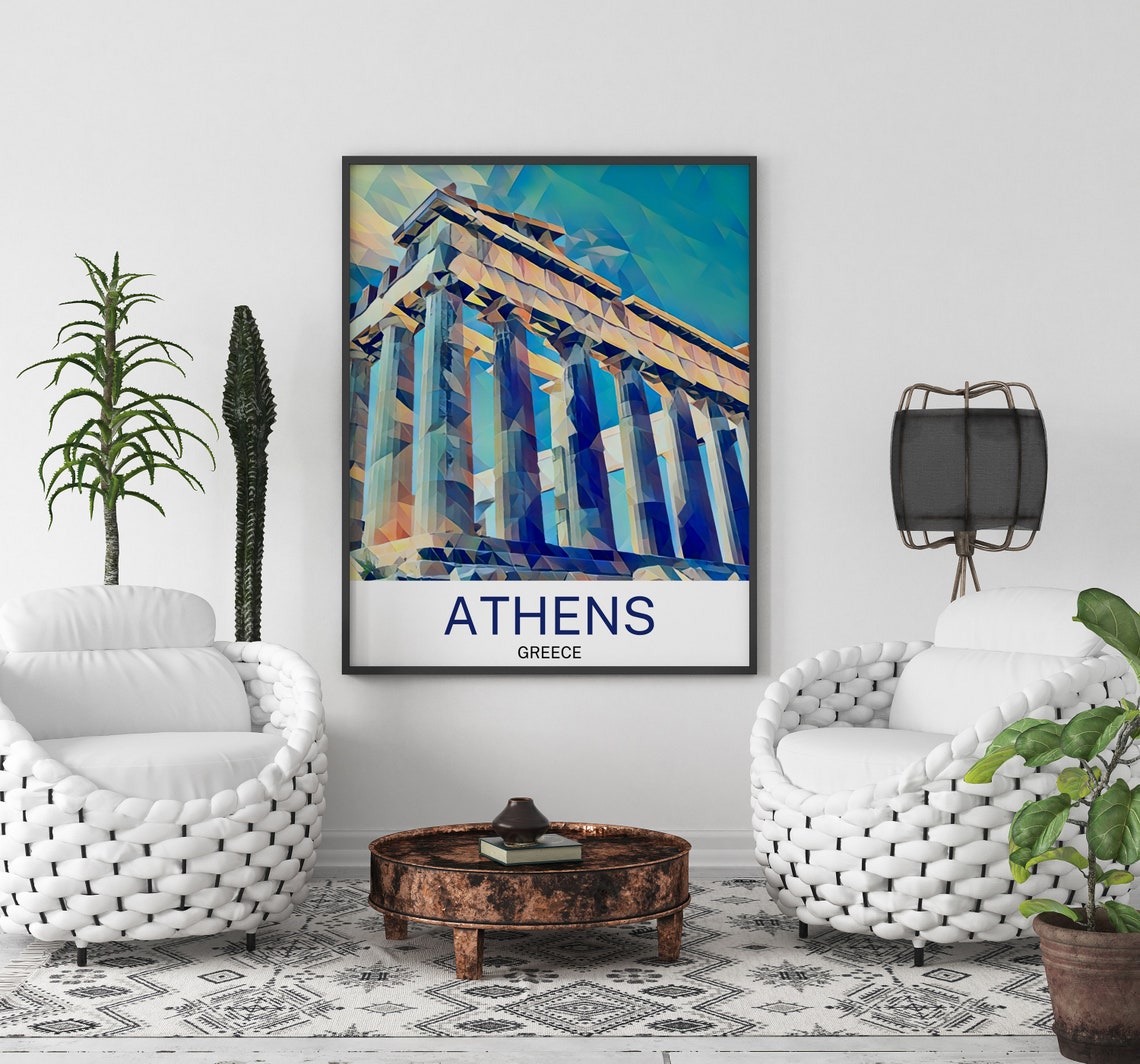 Athens Travel Print Athens Wall Art Athens Art Athens Artwork Athens Art Print Athens Gift Athens Poster Athens Travel Poster Print - Image 3