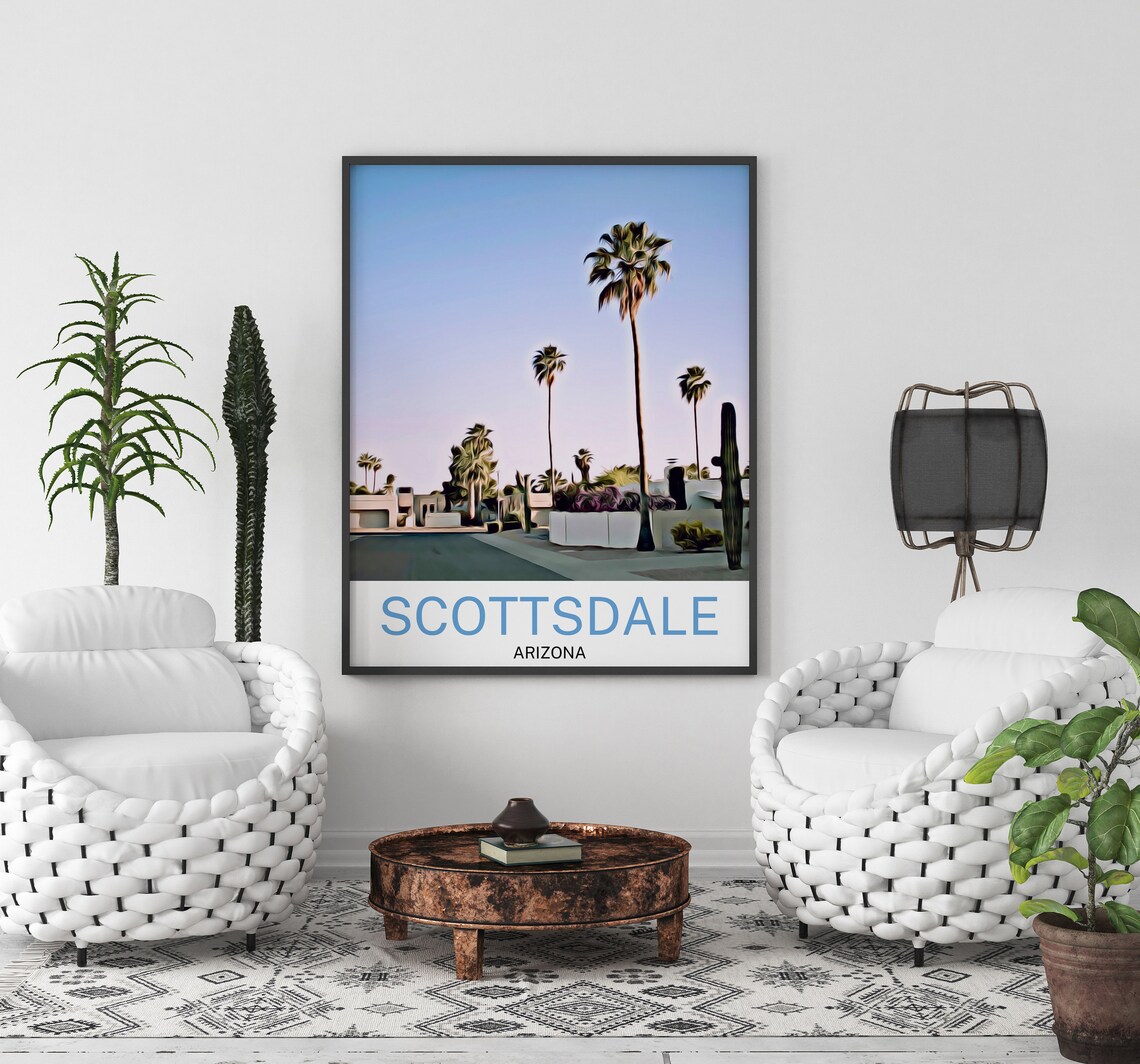 Scottsdale Travel Print Scottsdale Wall Art Scottsdale Art Scottsdale Artwork Scottsdale Art Print Scottsdale Arizona Arizona Poster - Image 2