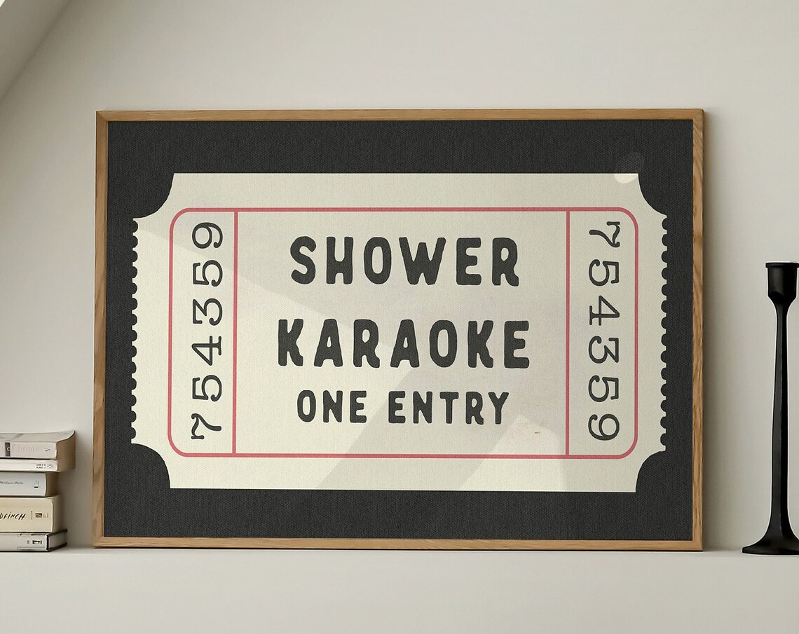 Shower Karaoke Ticket Bathroom Poster Print - Image 4