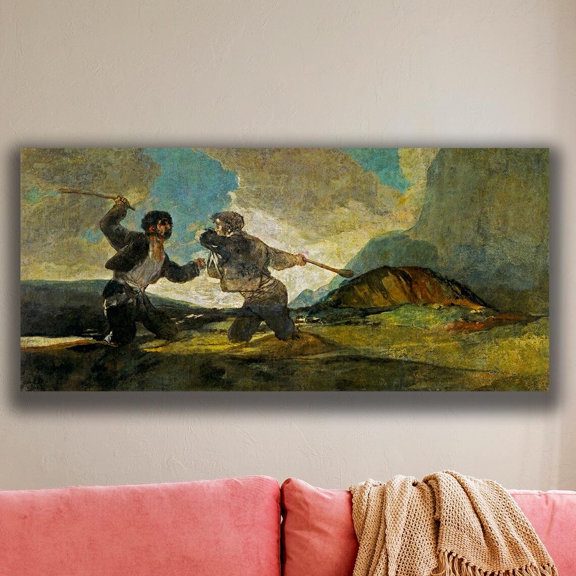Fight With Cudgels Goya Print, Old Master Art