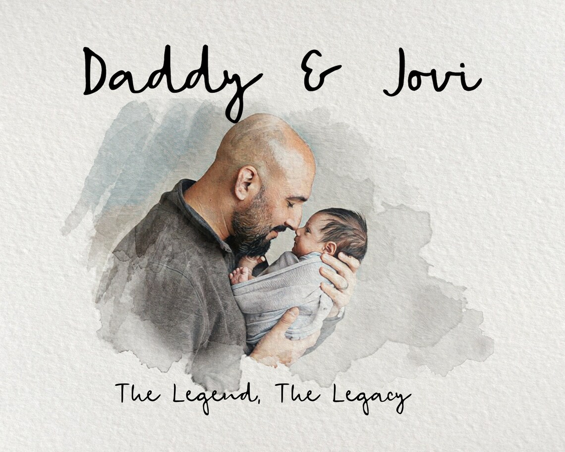 First Father's Day Gift for New Dad, Art Print - Image 3