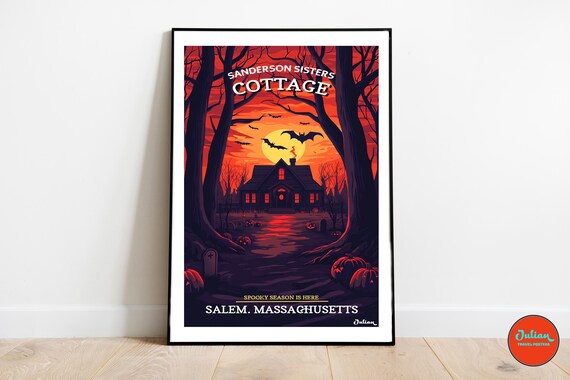 Sanderson Sisters Cottage Salem Massachusetts Halloween Poster