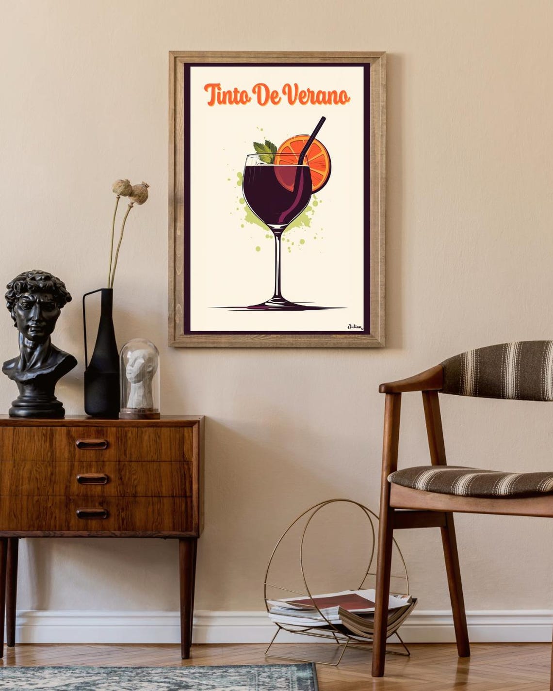 Tinto de Verano Sunny Spanish Red Wine Summer Cocktail Art Poster - Image 2