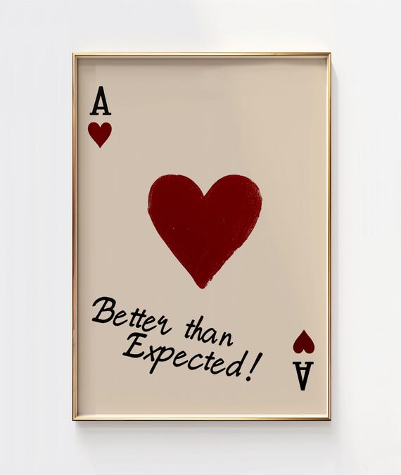 Ace Of Hearts Print Mindfulness Art Success Decor